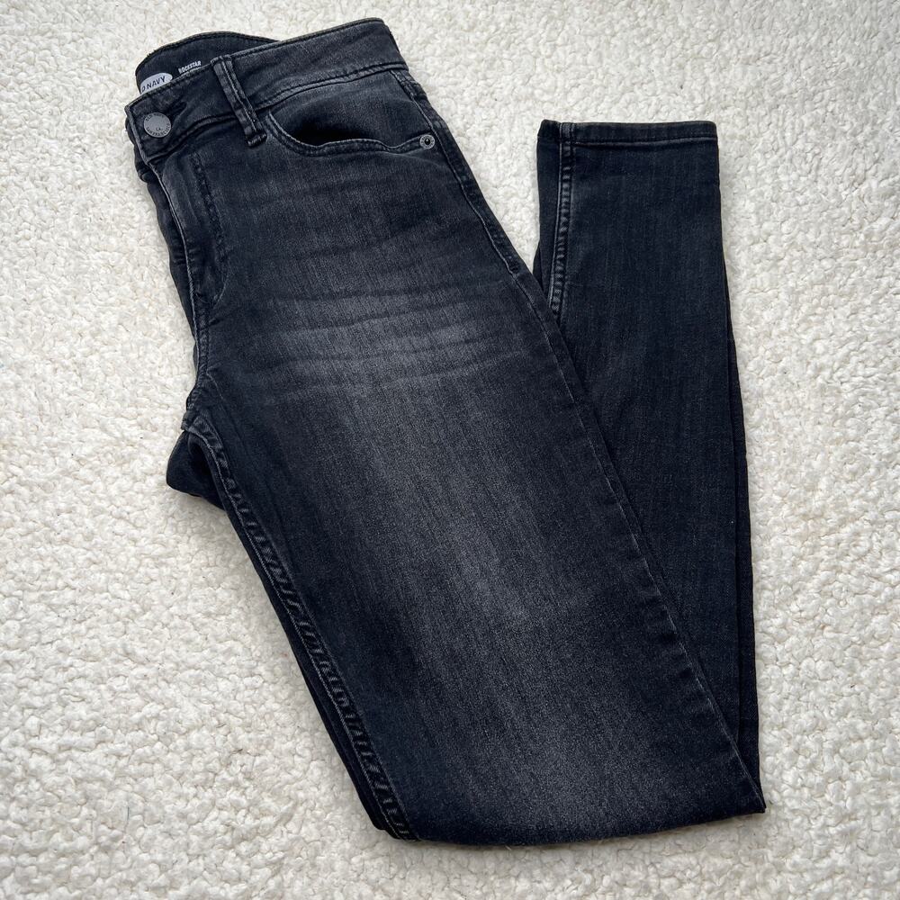 Old Navy Rockstar Super Skinny Black Stone Wash 4